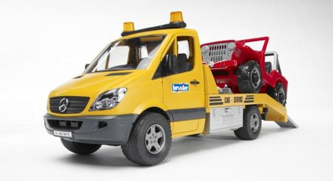 Эвакуатор Mercedes Benz Sprinter с внедорожником, свет, звук Эвакуатор Mercedes Benz